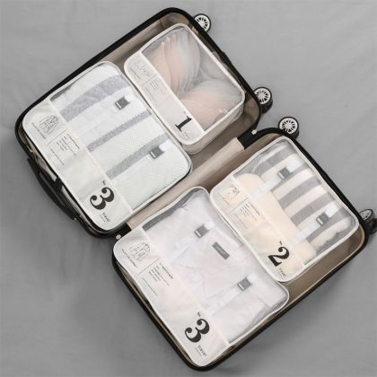 4PCS Travel Foldable Clothes Storage Bags Luggage Organizer Bag Set